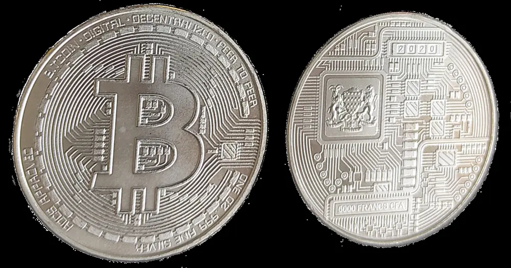 bitcoin físico plateado